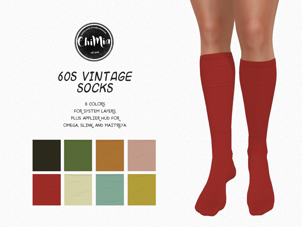 60s Vintage Knee High Socks