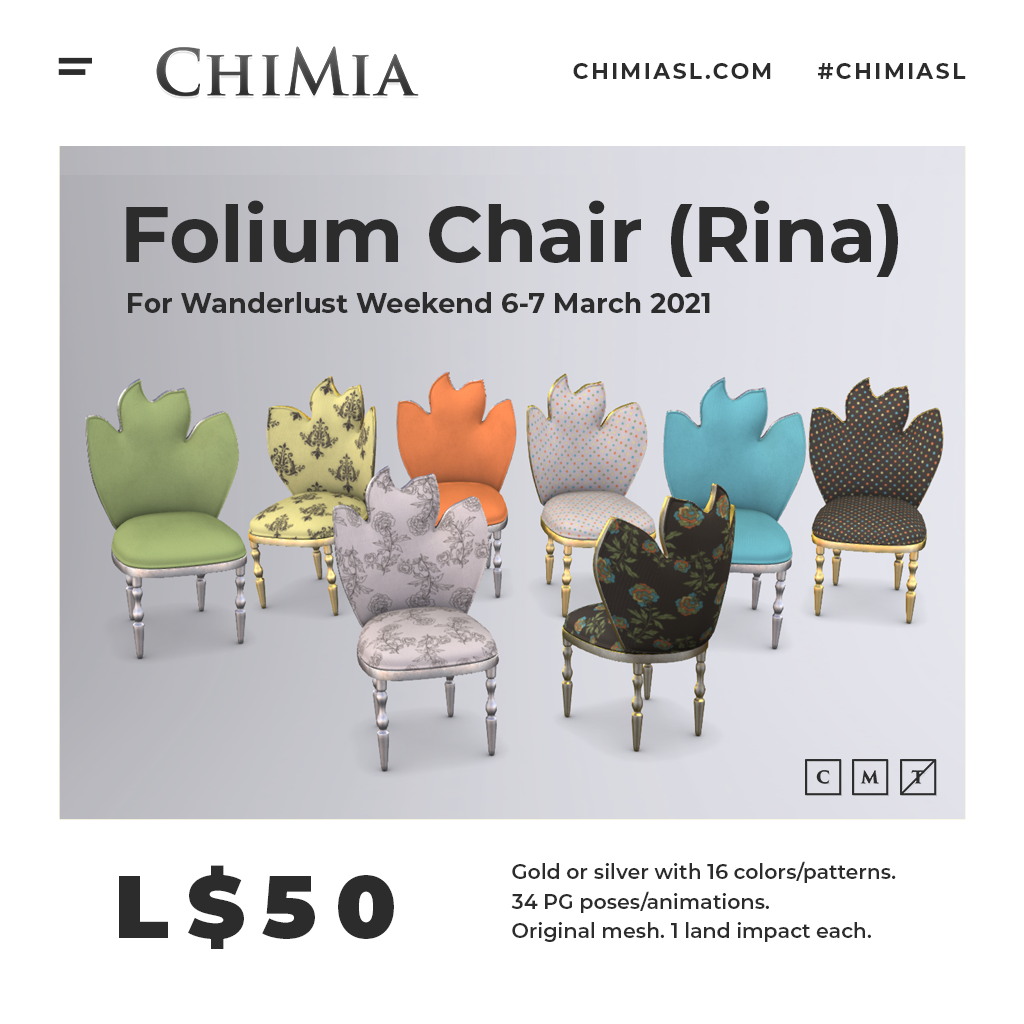 Folium Chair (Rina) for Wanderlust Weekend