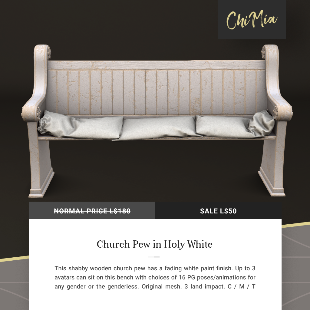 Fifty Linden Fridays 18 Oct 2019: Church Pew