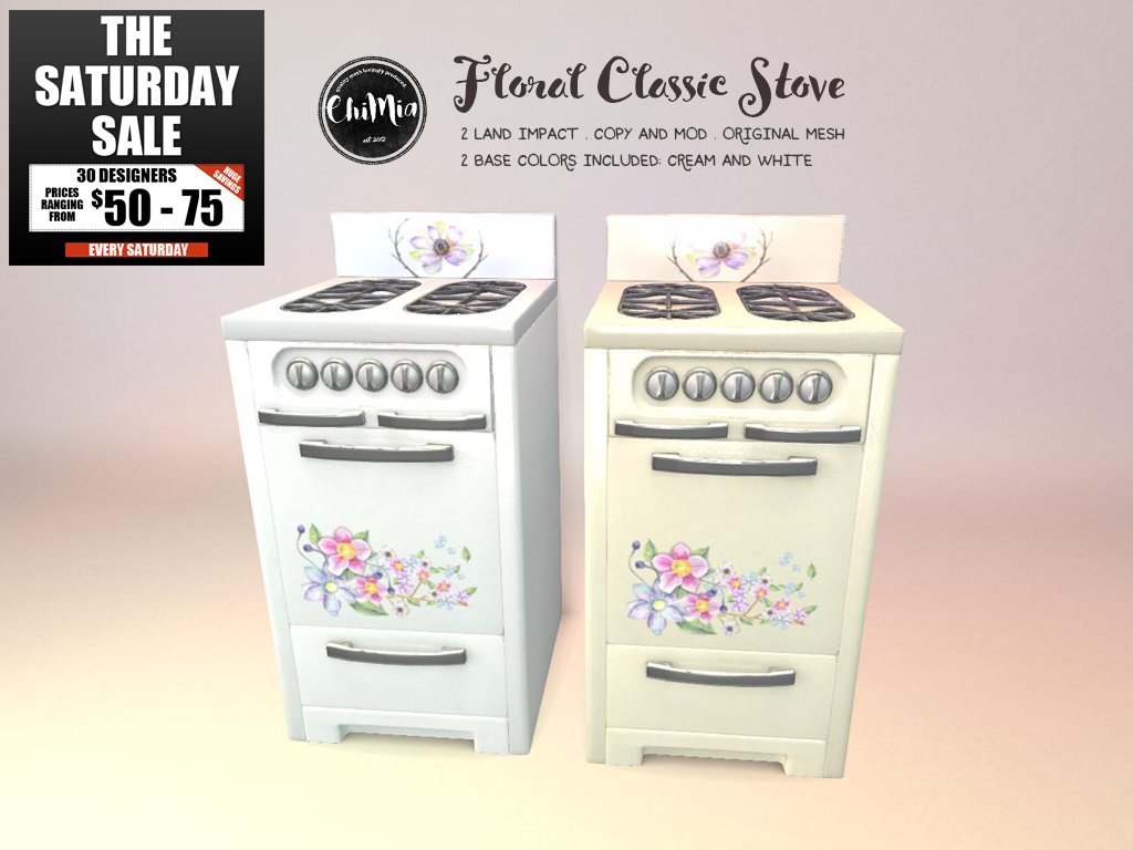 Floral Classic Stove for L$50 Saturday June 23rd 2018