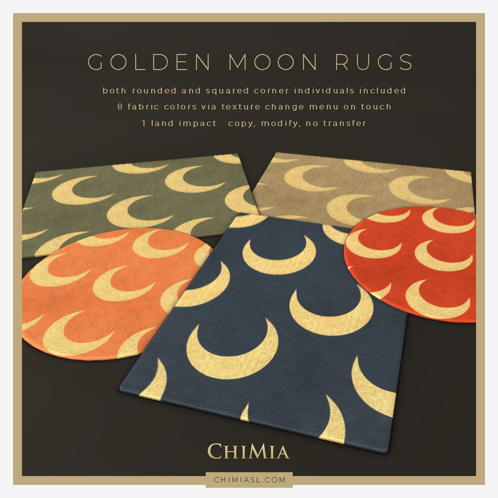 Golden Moon Rugs for The Saturday Sale