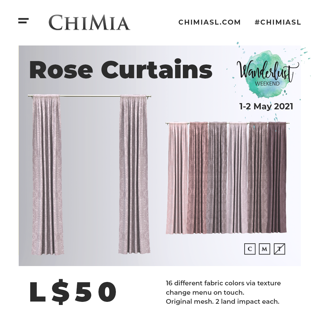 Rose Curtains for Wanderlust Weekend