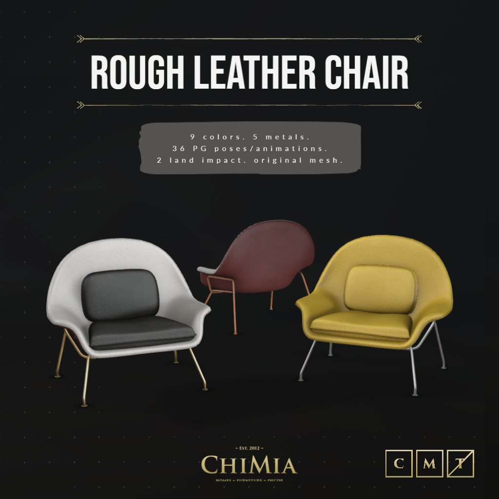 Rough Leather Chair at Midnight Order